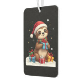Merry Slothmas cute Christmas sloth Santa hat Xmas Autolufterfrischer (Links)