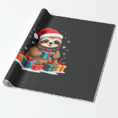Merry Slothmas cute Christmas sloth Santa hat Xmas Geschenkpapier (Ungerollt)