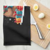 Merry Slothmas cute Christmas sloth Santa hat Xmas Geschirrtuch (Viertel Falte)