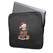 Merry Slothmas cute Christmas sloth Santa hat Xmas Laptopschutzhülle (Vorderseite Links)