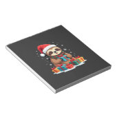 Merry Slothmas cute Christmas sloth Santa hat Xmas Notizblock (angewinkelt)