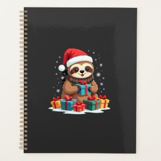 Merry Slothmas cute Christmas sloth Santa hat Xmas Planer