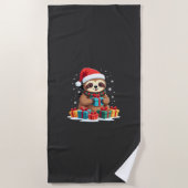 Merry Slothmas cute Christmas sloth Santa hat Xmas Strandtuch (Vorderseite)