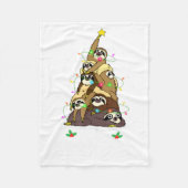 Merry Slothmas Cute Xmas Sloth Santa Hat Christmas Fleecedecke (Vorderseite)