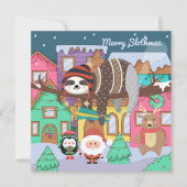 Merry Slothmas Feiertagskarte (Vorderseite)