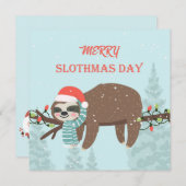 Merry Slothmas Feiertagskarte (Vorne/Hinten)