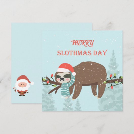 Merry Slothmas Feiertagskarte (Vorne/Hinten)
