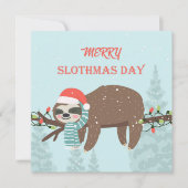 Merry Slothmas Feiertagskarte (Vorderseite)