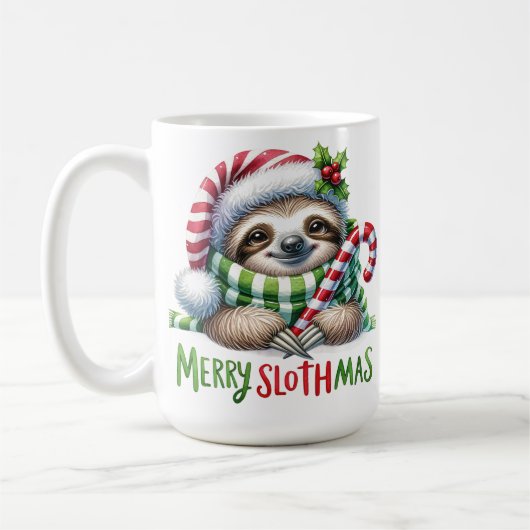 Merry Slothmas Frische Tasse - Funny Holiday (Links)