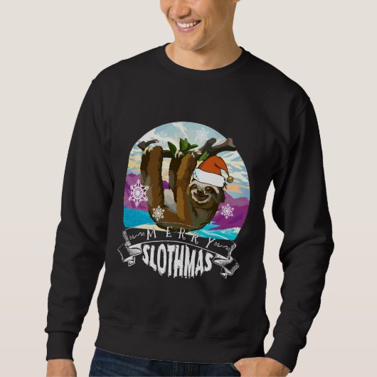 Merry Slothmas Funny Christmas Pajama für Sloth Sweatshirt (Vorderseite)