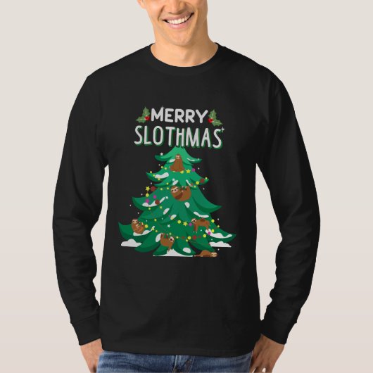Merry Slothmas Funny Christmas Swea T-Shirt (Vorderseite)