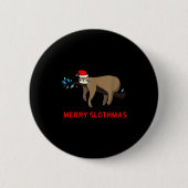 Merry Slothmas Funny Sloth Christmas Button (Vorderseite)