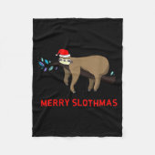 Merry Slothmas Funny Sloth Christmas Fleecedecke (Vorderseite)