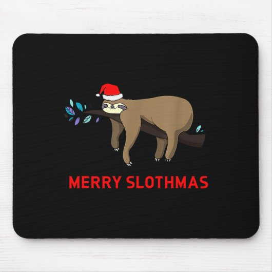 Merry Slothmas Funny Sloth Christmas Mousepad (Vorne)