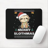 Merry Slothmas Funny Sloth Christmas Pun Mousepad (Mit Mouse)