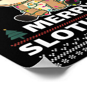 Merry Slothmas Funny Sloth Christmas Pun Poster (Ecke)