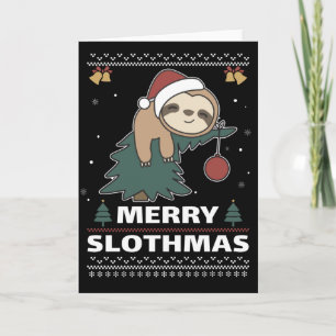 Merry Slothmas Funny Sloth Christmas Puppenkarte Karte