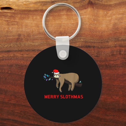 Merry Slothmas Funny Sloth Christmas  Schlüsselanhänger (Vorderseite)
