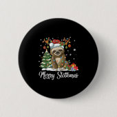 Merry Slothmas Funny Sloth Christmas Tree Lights X Button (Vorderseite)