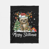 Merry Slothmas Funny Sloth Christmas Tree Lights X Fleecedecke (Vorderseite)