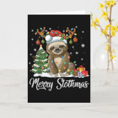 Merry Slothmas Funny Sloth Christmas Tree Lights X Karte (Gelbe Blume)