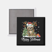 Merry Slothmas Funny Sloth Christmas Tree Lights X Magnet (Vorderseite/Rückseite)