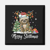 Merry Slothmas Funny Sloth Christmas Tree Lights X Magnet (Vorne)