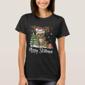 Merry Slothmas Funny Sloth Christmas Tree Lights X T-Shirt (Vorderseite)
