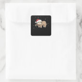 Merry Slothmas Funny Sloth For Christmas Quadratischer Aufkleber (Tasche)