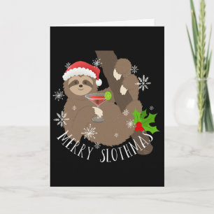 Merry Slothmas Funny Sloth Weihnachtsgeschenk Karte