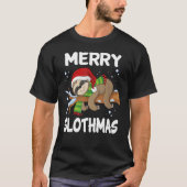Merry Slothmas Lazy Sloth Christmas Sloth Xmas Te T-Shirt (Vorderseite)