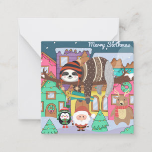 Merry Slothmas Mitteilungskarte