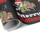 Merry Slothmas Muster Funny Christmas Wrapping Pa Geschenkpapier (Rolleneckpunkt)