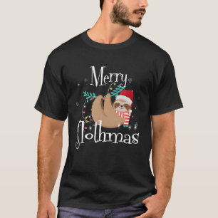 Merry Slothmas Niedlich Sloth Christmas Pajama Wom T-Shirt