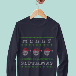 Merry Slothmas Niedlich Weihnachtsfeiertag T-Shirt