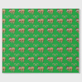 Merry Slothmas | Niedlicher Santa Claus Sloth Geschenkpapier (Flach)