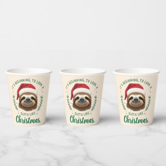 Merry Slothmas, Paper Cups Pappbecher (Multi)