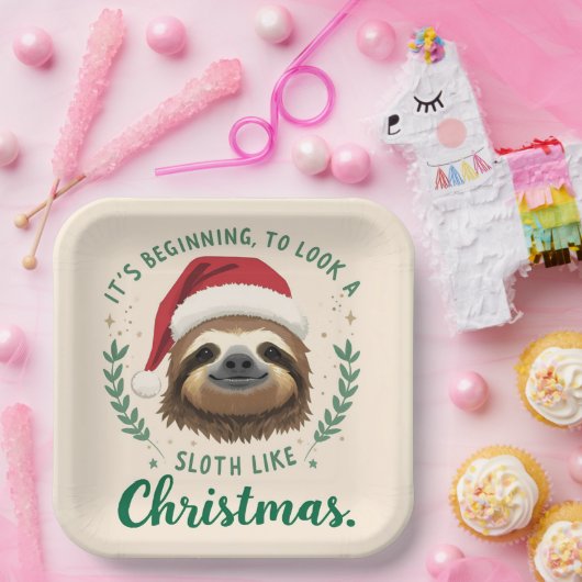 Merry Slothmas, Paper Plates Pappteller (Party)