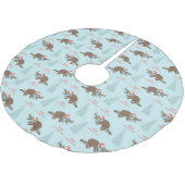 Merry Slothmas Polyester Weihnachtsbaumdecke (Schrägansicht)