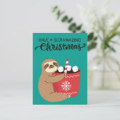 Merry Slothmas Postcard Postkarte (Stehend Vorderseite)