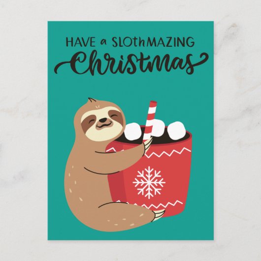 Merry Slothmas Postcard Postkarte (Vorderseite)