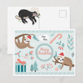 Merry Slothmas Postcard Postkarte (Vorne/Hinten)