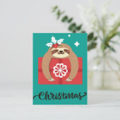 Merry Slothmas Postcard Postkarte (Stehend Vorderseite)