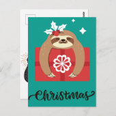 Merry Slothmas Postcard Postkarte (Vorne/Hinten)
