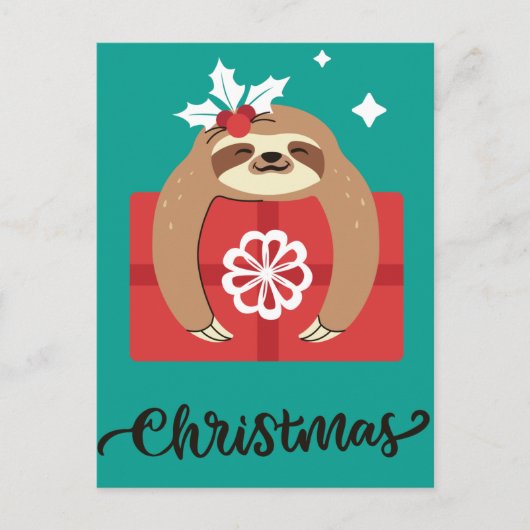 Merry Slothmas Postcard Postkarte (Vorderseite)