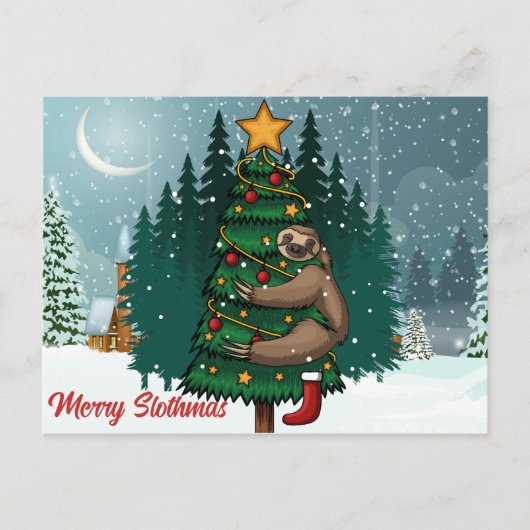 Merry Slothmas Postcard Postkarte (Vorderseite)