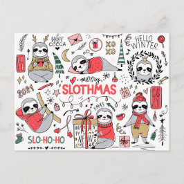 Merry Slothmas Postcard Postkarte