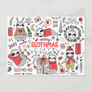 Merry Slothmas Postcard Postkarte