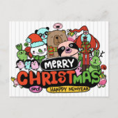 Merry Slothmas Postcard Postkarte (Vorderseite)