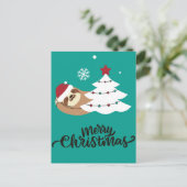 Merry Slothmas Postcard Postkarte (Stehend Vorderseite)
